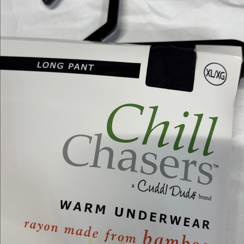 Cuddl Duds Chill Chasers warm underwear rayon bamboo Black Long Pant Xl - Picture 2 of 10